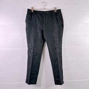 WORTHINGTON Black Diamond Shimmer Pleated Straight Leg Dress Pants Size‎ 4